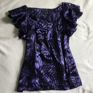 Banana Republic frill sleeved silk top.